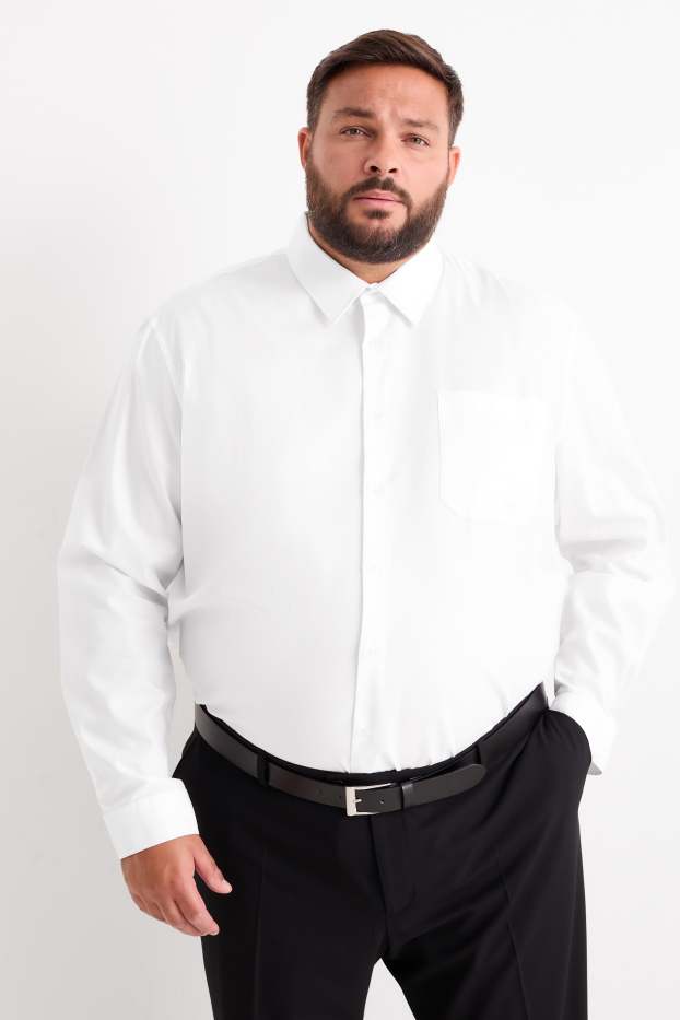 Hommes - Chemise - regular fit - col kent - facile à repasser - blanc crème