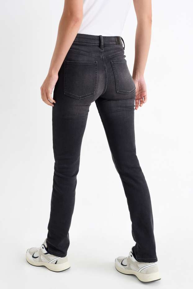 Damen - Slim Jeans - Mid Waist - Jog Denim - dunkeljeansgrau