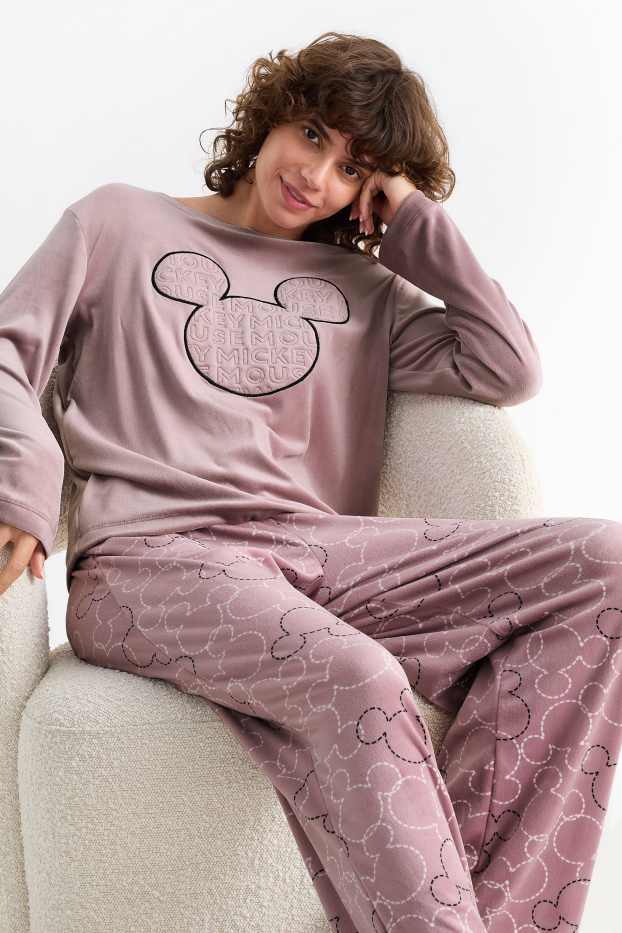 Donna - Pigiama invernale - Topolino - rosa scuro