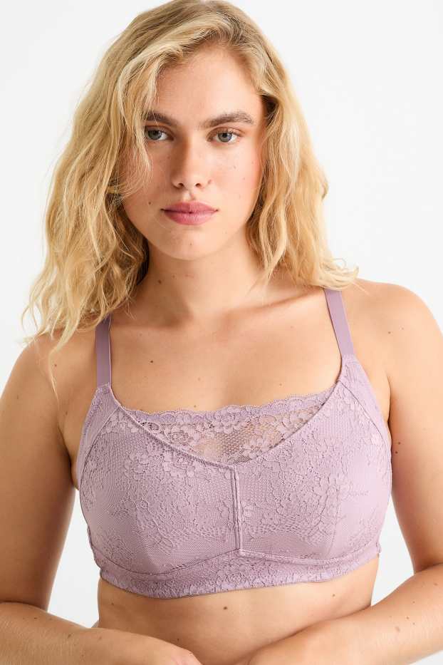 Femei - Sutien post-mastectomie fără armătură - violet deschis