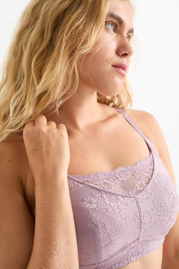 Femei - Sutien post-mastectomie fără armătură - violet deschis