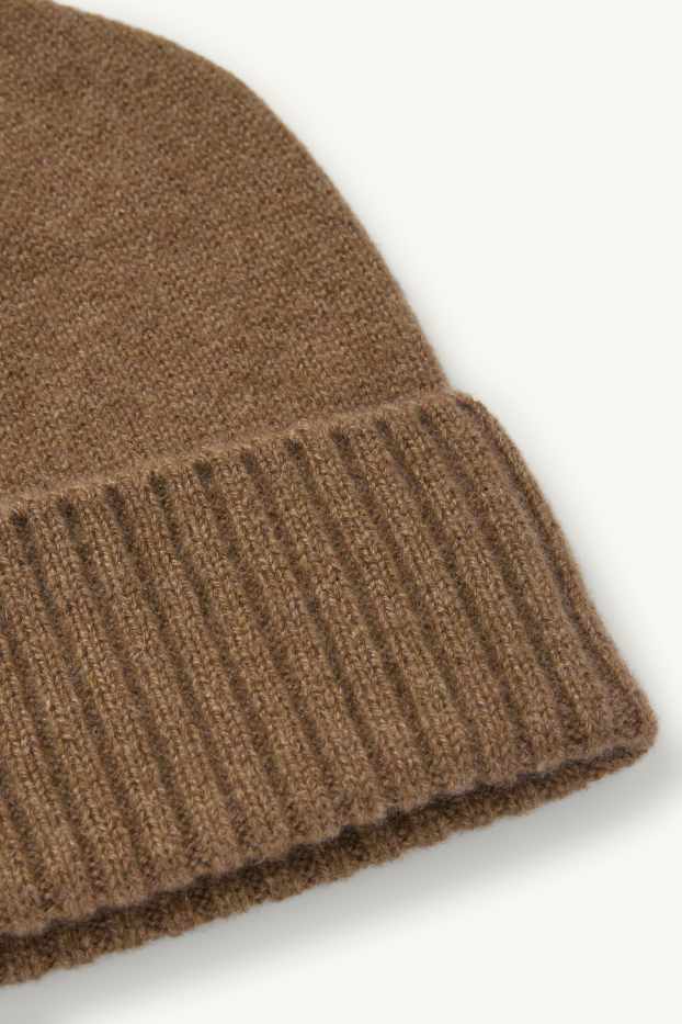 Hommes - Beanie en cachemire - marron