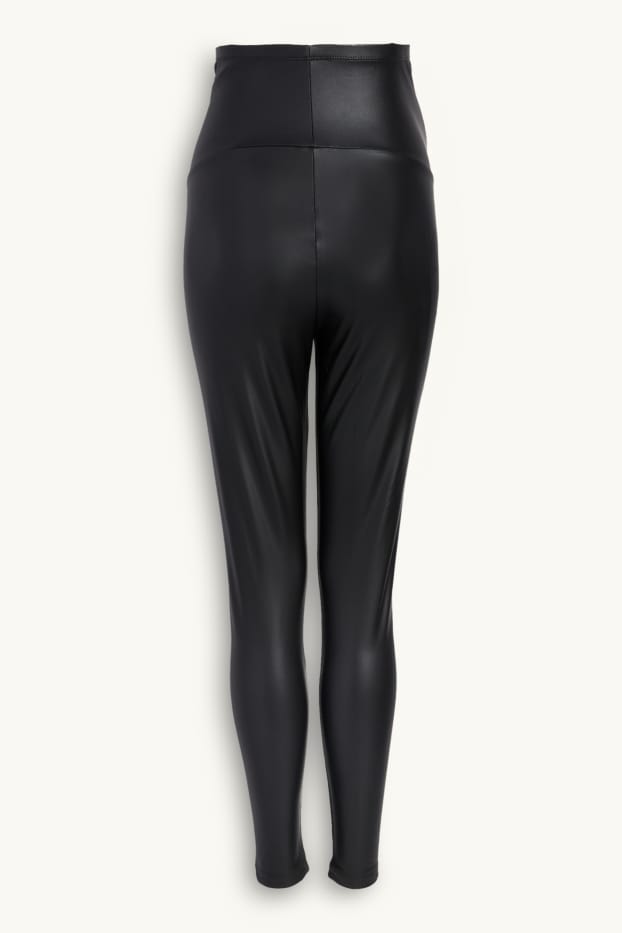 Dames - Zwangerschapslegging - imitatieleer - zwart