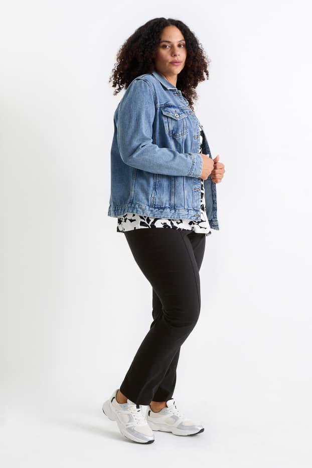 Damen - Stoffhose - High Waist - Straight Fit - LYCRA® - schwarz