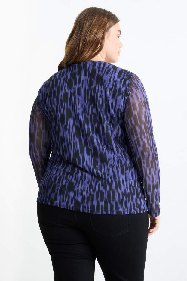 Women - Long sleeve top - patterned - purple
