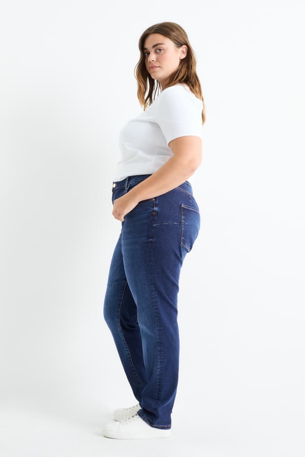Damen - Slim Jeans - Mid Waist - Shaping-Jeans - Flex - LYCRA® - dunkeljeansblau