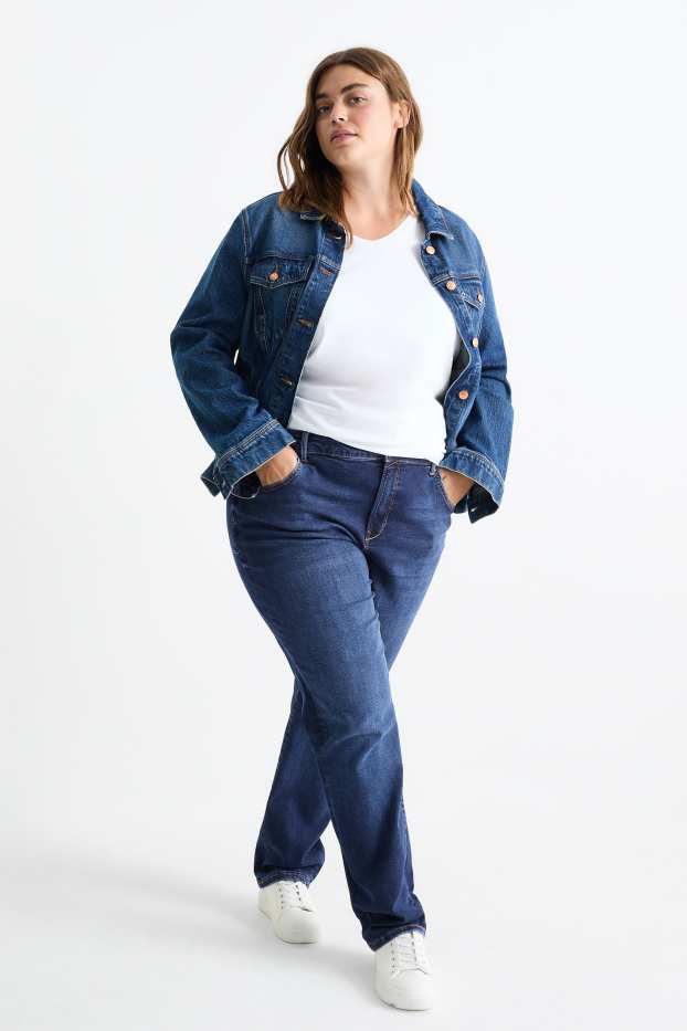 Damen - Slim Jeans - Mid Waist - Shaping-Jeans - Flex - LYCRA® - dunkeljeansblau