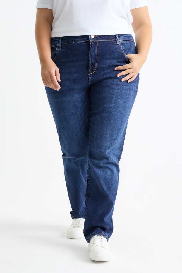 Damen - Slim Jeans - Mid Waist - Shaping-Jeans - Flex - LYCRA® - dunkeljeansblau