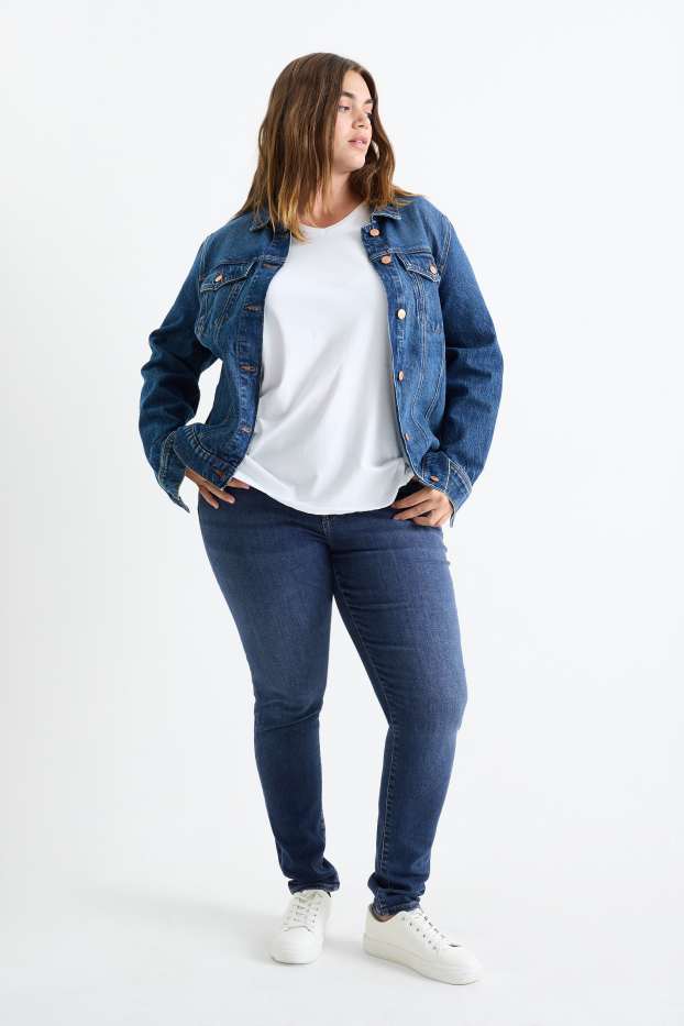 Femei - Skinny jeans - talie medie - jeans modelatori - LYCRA® - denim-albastru