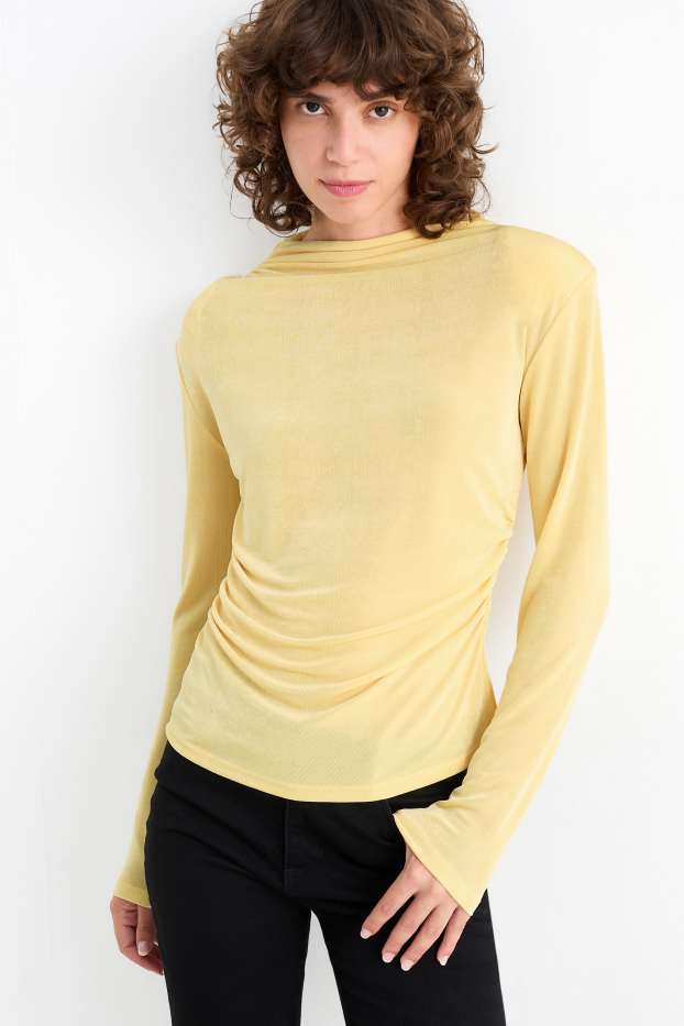 Donna - Maglia a maniche lunghe - giallo