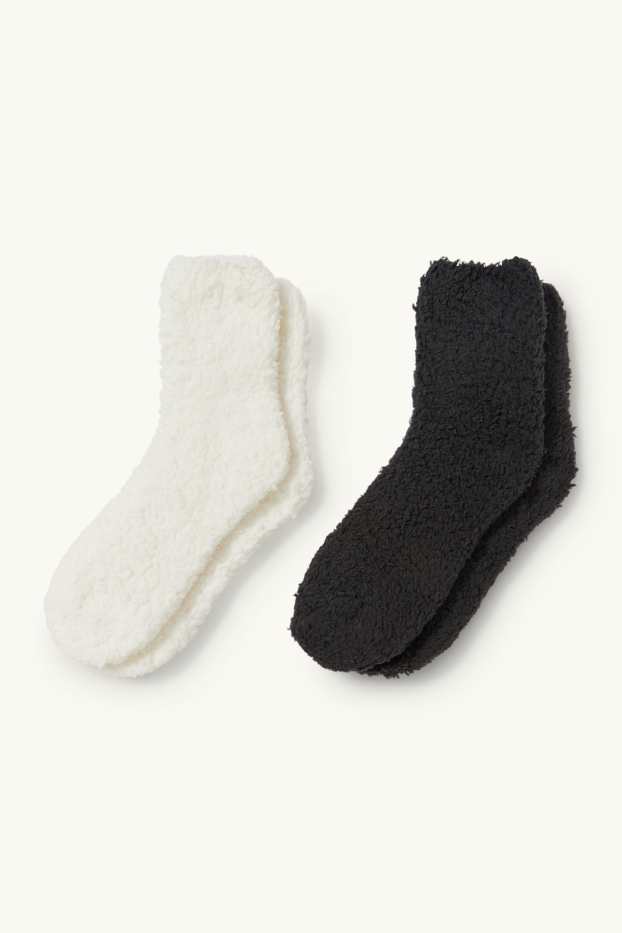 Dames - Set van 2 paar - sokken - zwart / wit