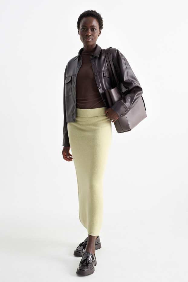 Femmes - Jupe en maille - vert menthe