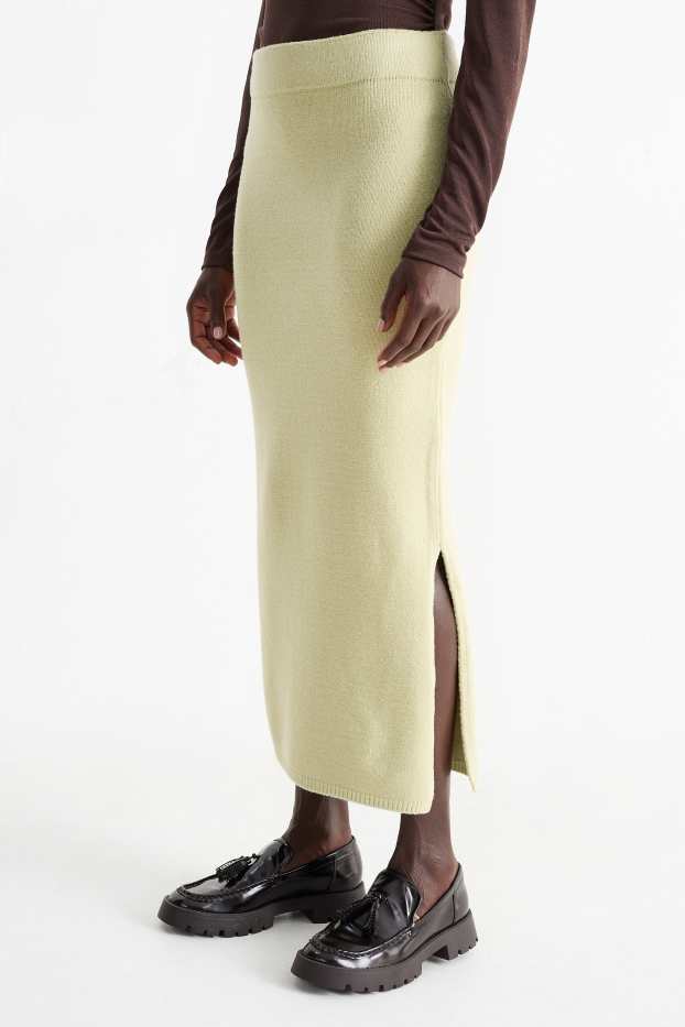 Femmes - Jupe en maille - vert menthe