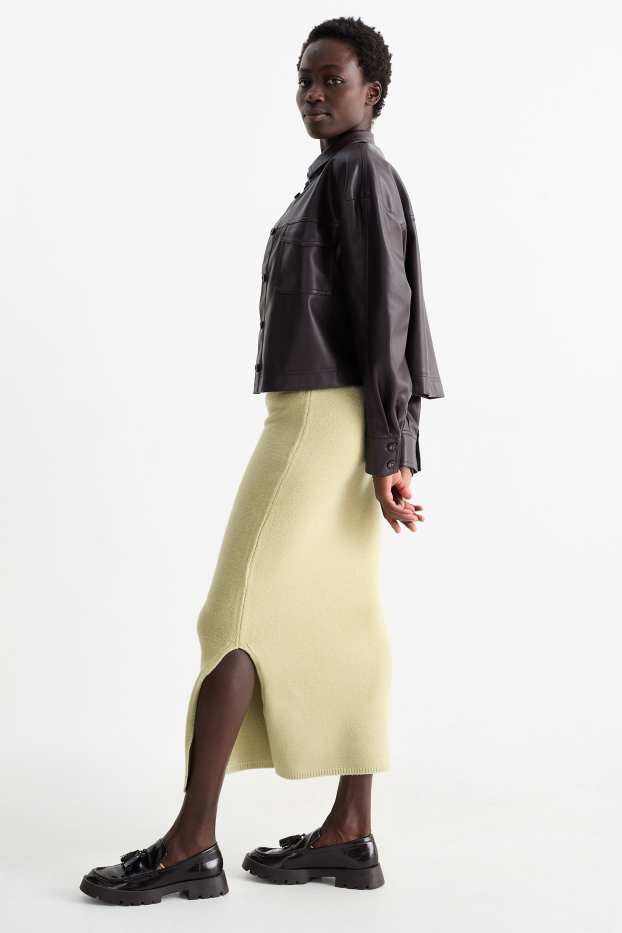 Femmes - Jupe en maille - vert menthe