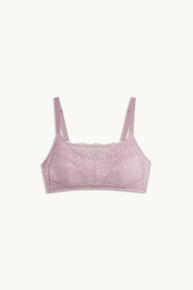 Femei - Sutien post-mastectomie fără armătură - violet deschis