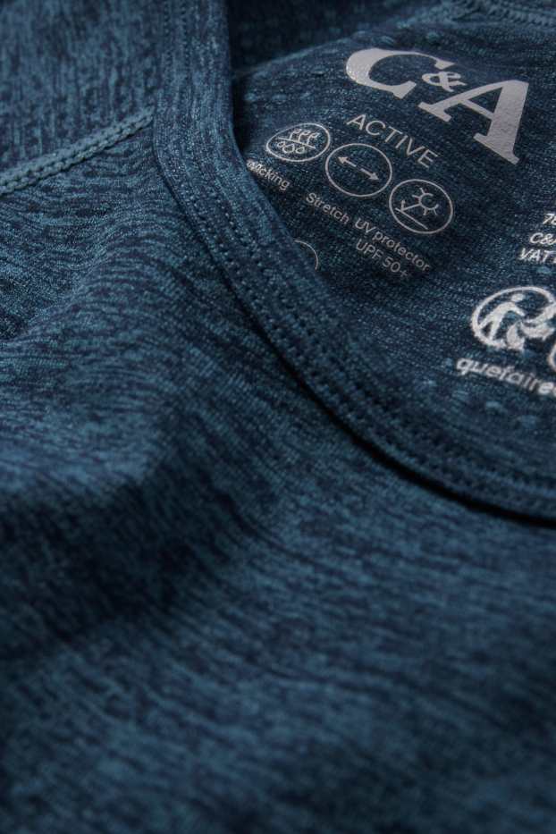 Women - Cropped technical T-shirt – UV protection - dark blue