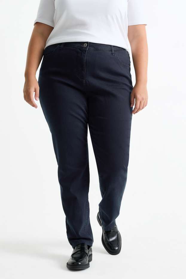 Dámské - Slim jeans - mid waist  - tmavomodrá