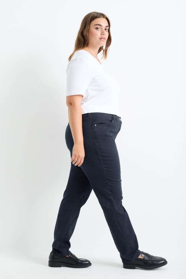 Dámské - Slim jeans - mid waist  - tmavomodrá