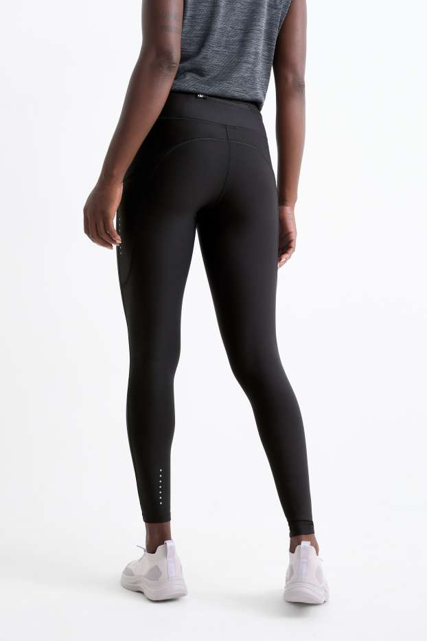 Donna - Leggings sportivi - 4 Way Stretch - protezione UV - nero