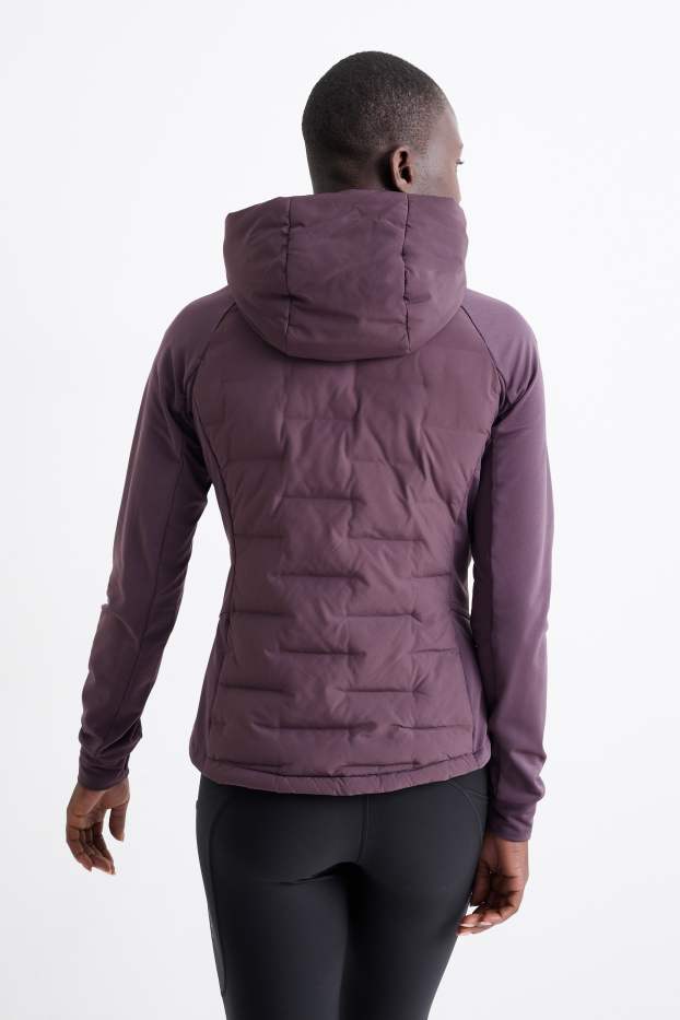 Femmes - Veste chaude de sport à capuche - violet