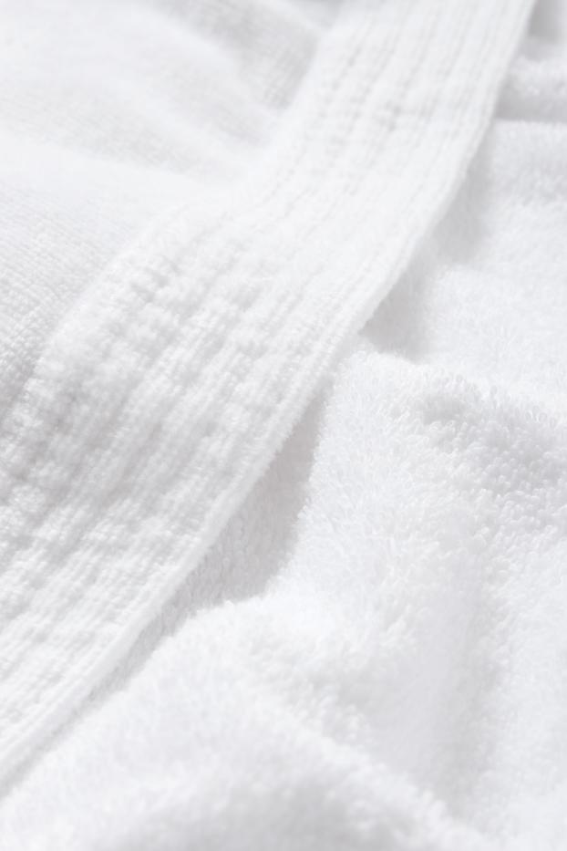 Femmes - Peignoir en éponge à capuche - blanc