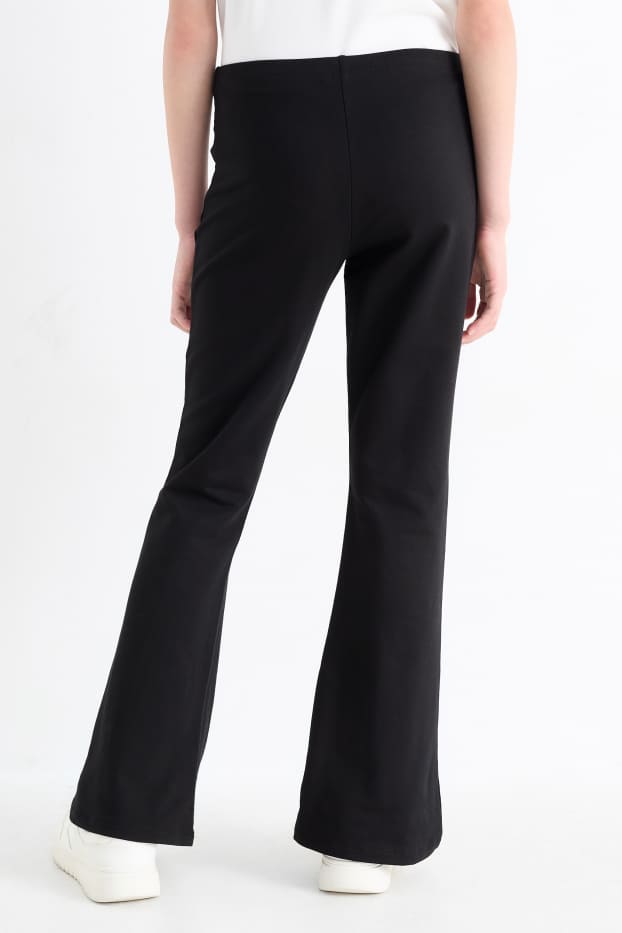 Enfants filles - Lot de 2 - leggings chauds - noir