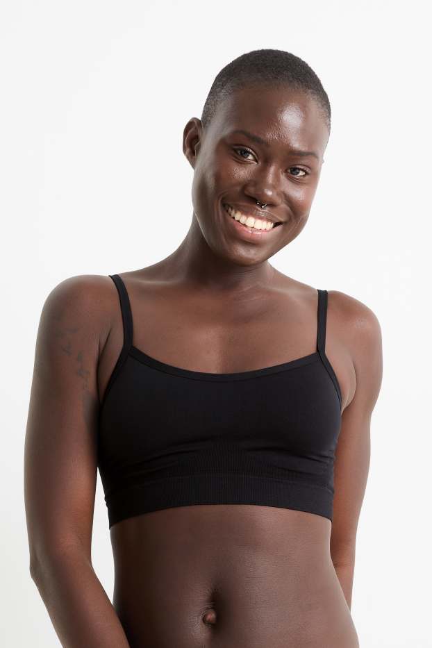 Damen - Bustier - seamless - schwarz