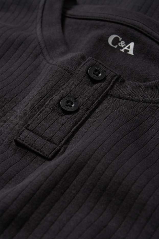 Uomo - Maglia intima - a coste - nero