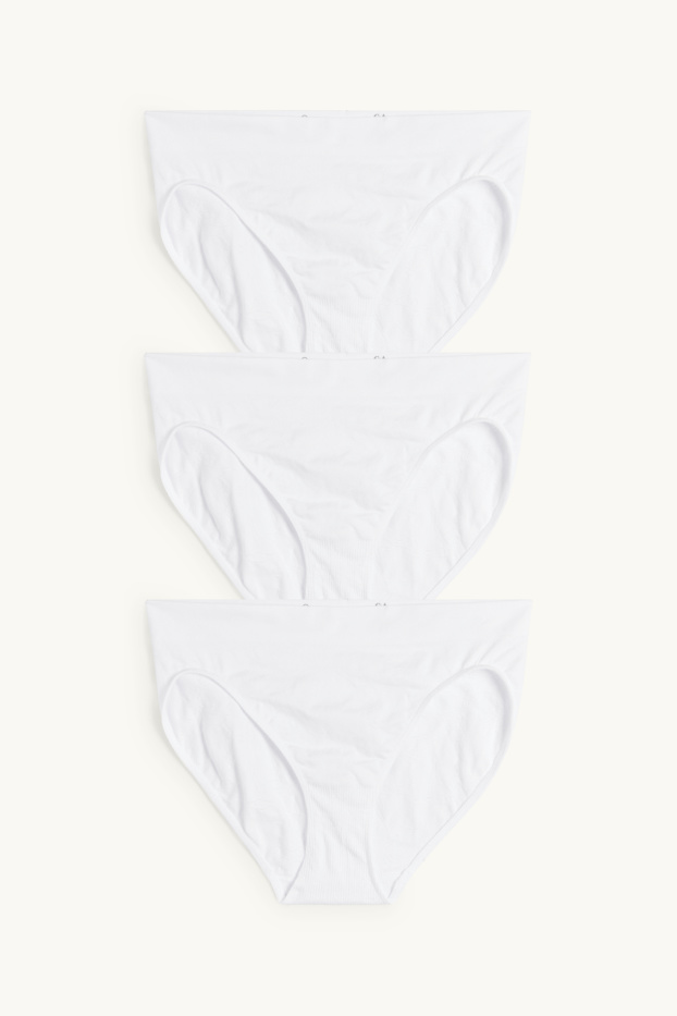 Dames - Set van 3 - slip - naadloos  - wit