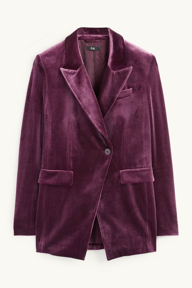 Dona - Blazer llarg de vellut - regular fit - lila