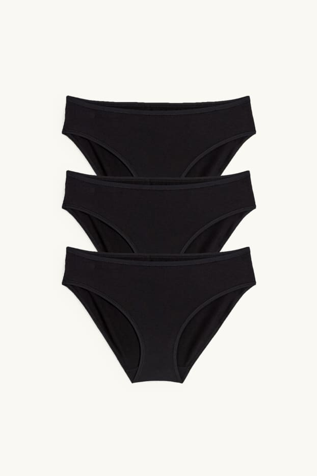 Women - Multipack of 3 - briefs - black