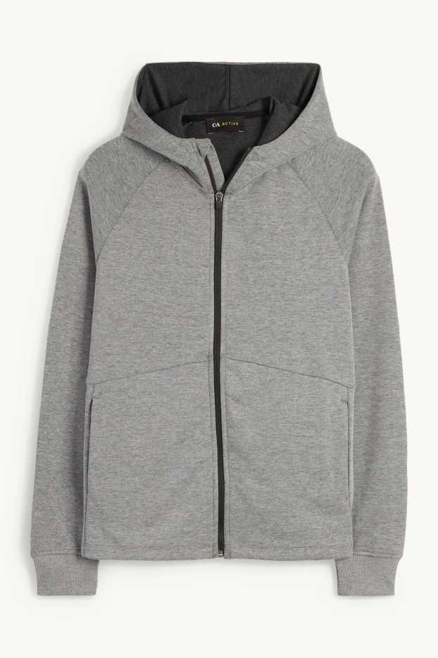 Damen - Funktions-Sweatjacke mit Kapuze - grau