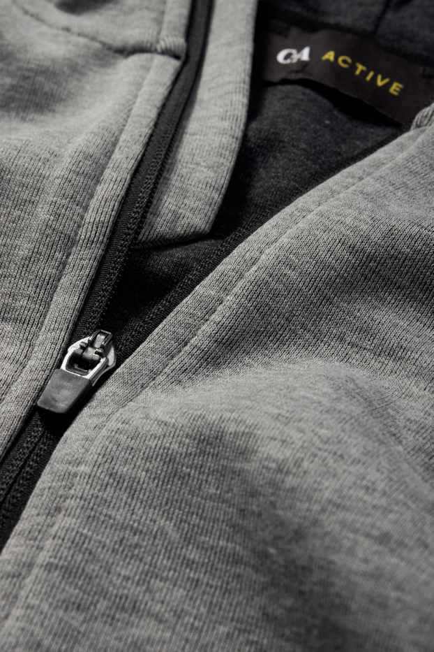 Damen - Funktions-Sweatjacke mit Kapuze - grau
