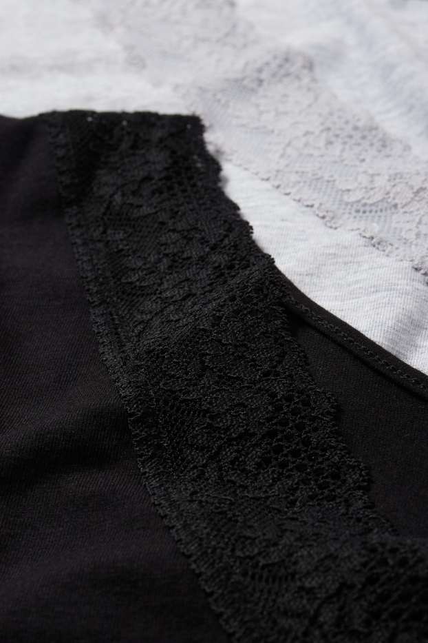 Dona - Paquet de 2 - samarreta interior - gris/negre