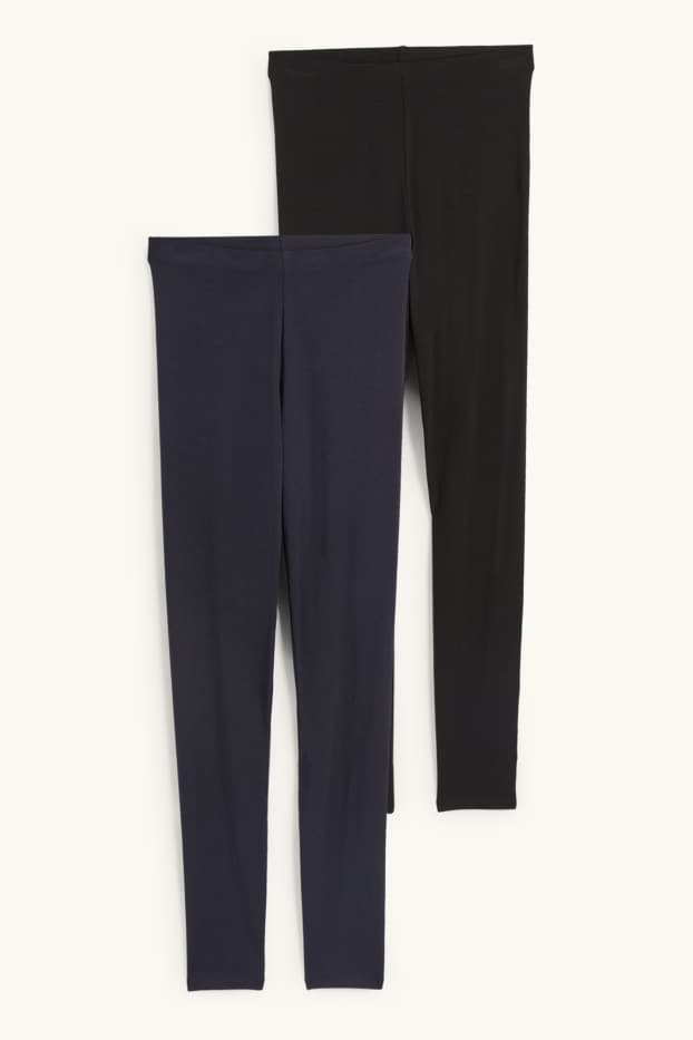 Damen - Multipack 2er - Leggings - blau  / schwarz