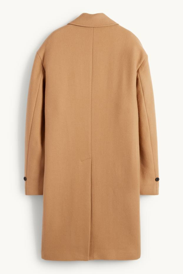 Hommes - Manteau - laine mélangée - marron clair