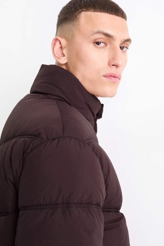 Bărbați - Geacă matlasată - maro închis