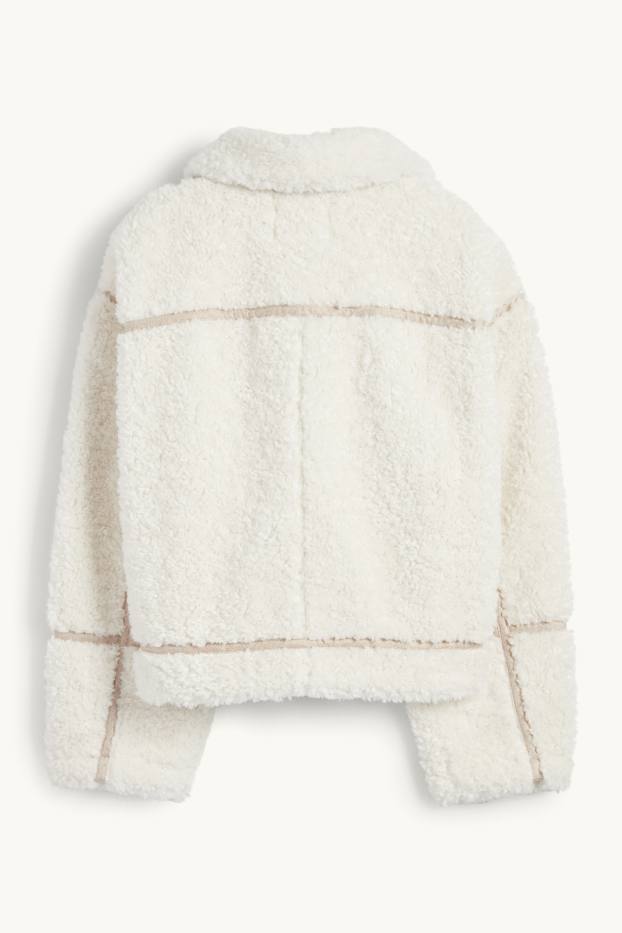 Femmes - Blouson en peluche - blanc crème