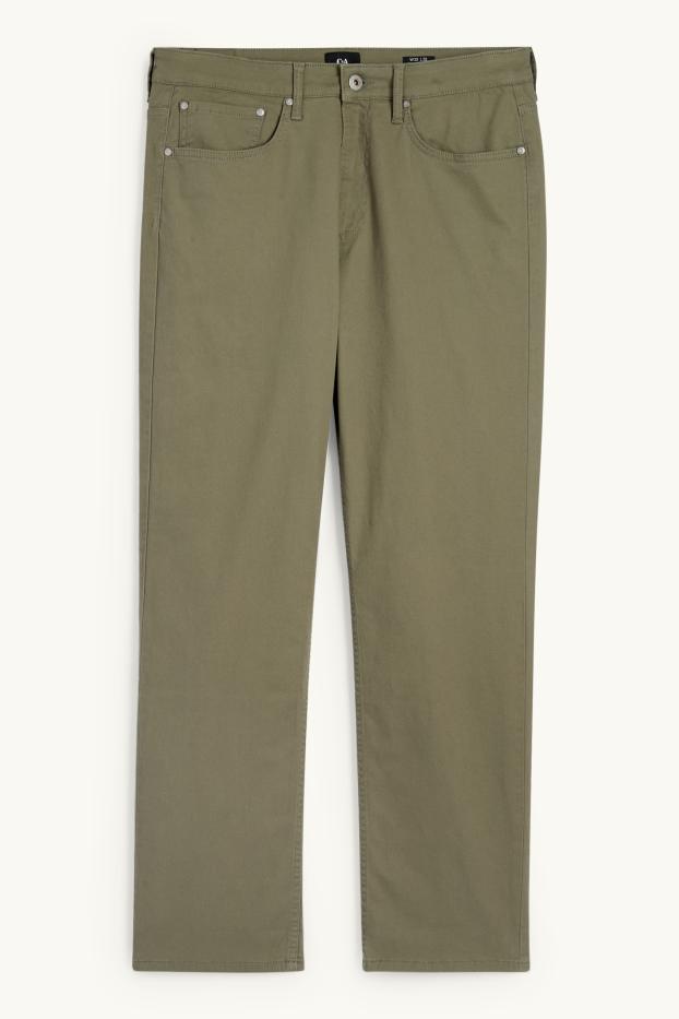Hommes - Pantalon chaud - regular fit - vert foncé