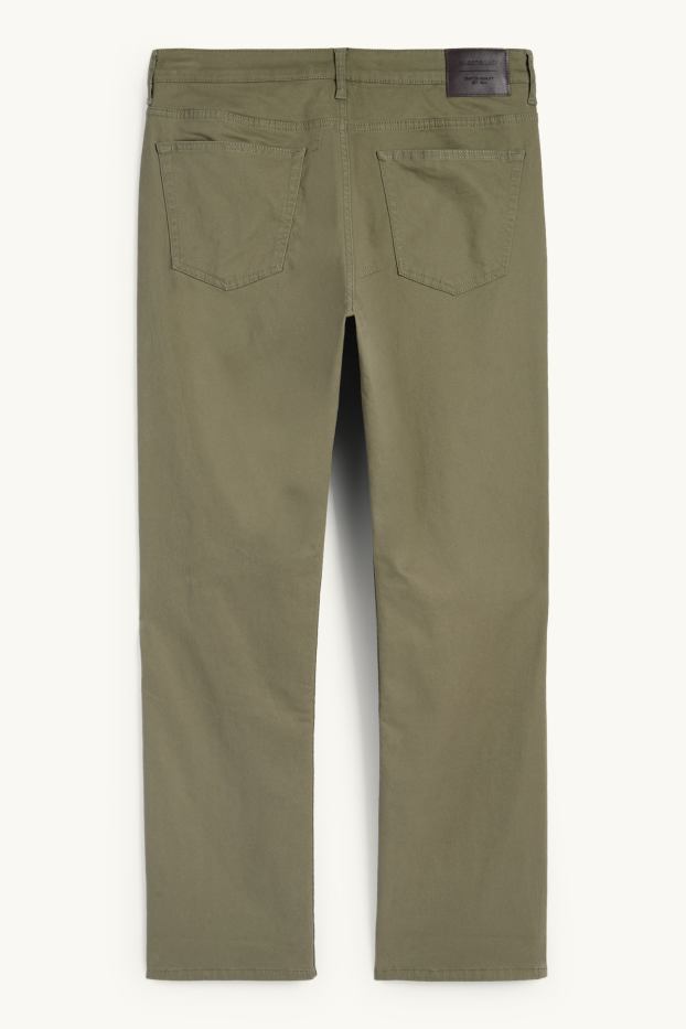 Hommes - Pantalon chaud - regular fit - vert foncé