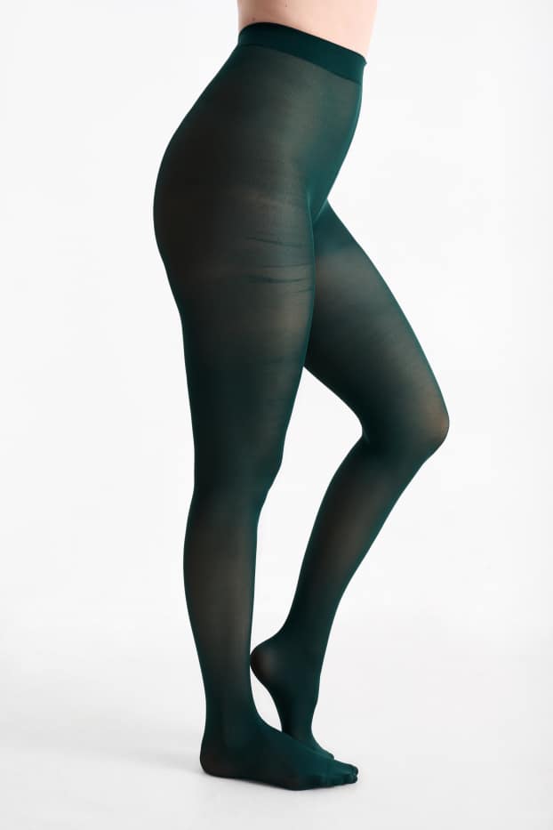 Damen - Multipack 2er - Feinstrumpfhose - 70 DEN - dunkelgrün / schwarz