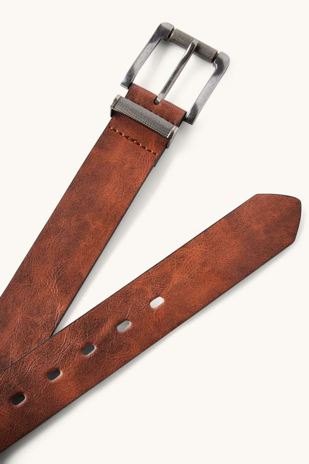 Herren - Gürtel - Lederimitat - braun