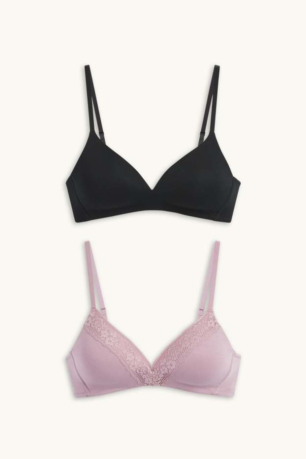 Femei - Multipack 2 buc. - sutien fără armătură - vătuit - violet deschis