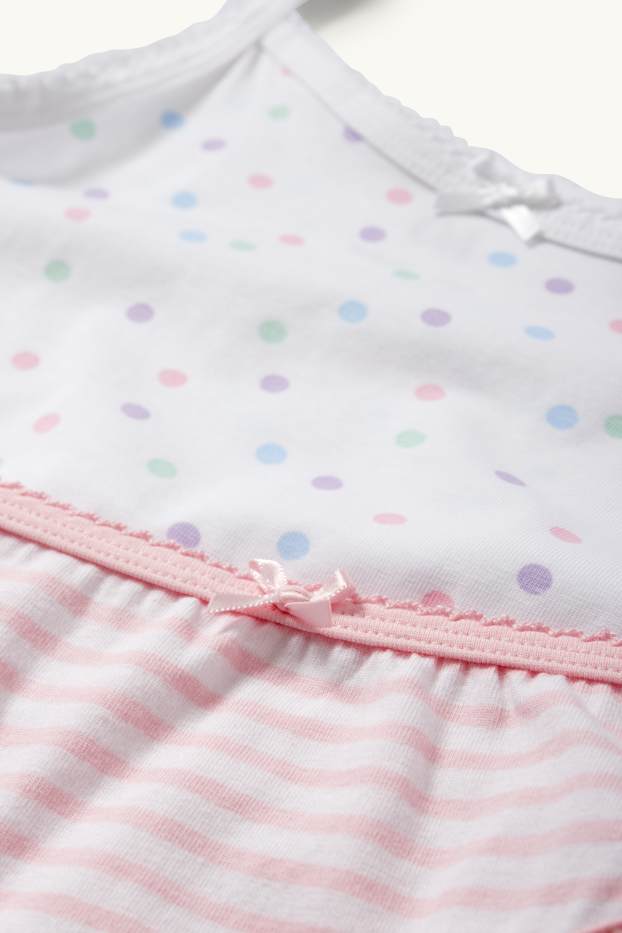 Enfants filles - Lot de 6 - 3 maillots de corps et 3 culottes - bleu / blanc