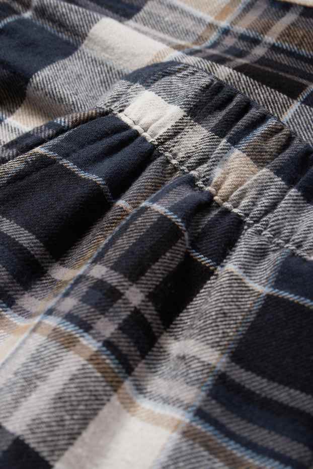 Bărbați - Pantaloni de pijama din flanel - în carouri - albastru închis