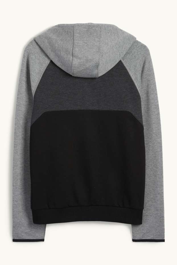 Herren - Funktions-Sweatjacke mit Kapuze - schwarz