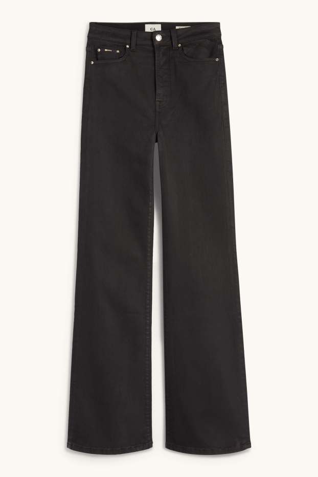 Dona - Flared jeans - high waist - texà gris fosc