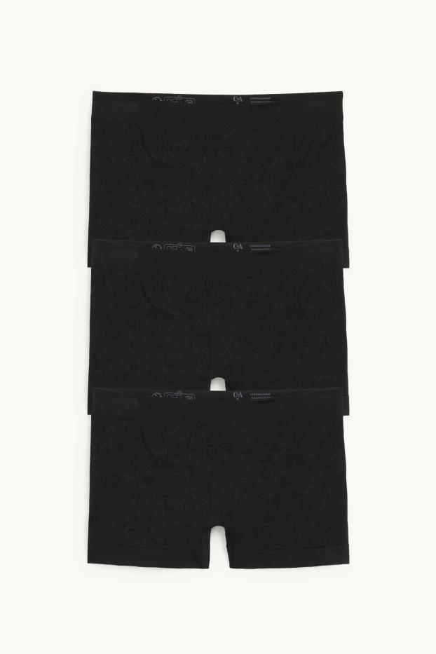 Women - Multipack of 3 - hipster - seamless - floral - black