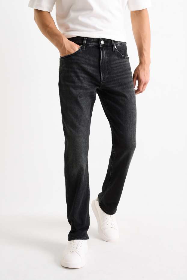Uomo - Straight jeans - jeans termici - Flex jog denim - jeans grigio scuro