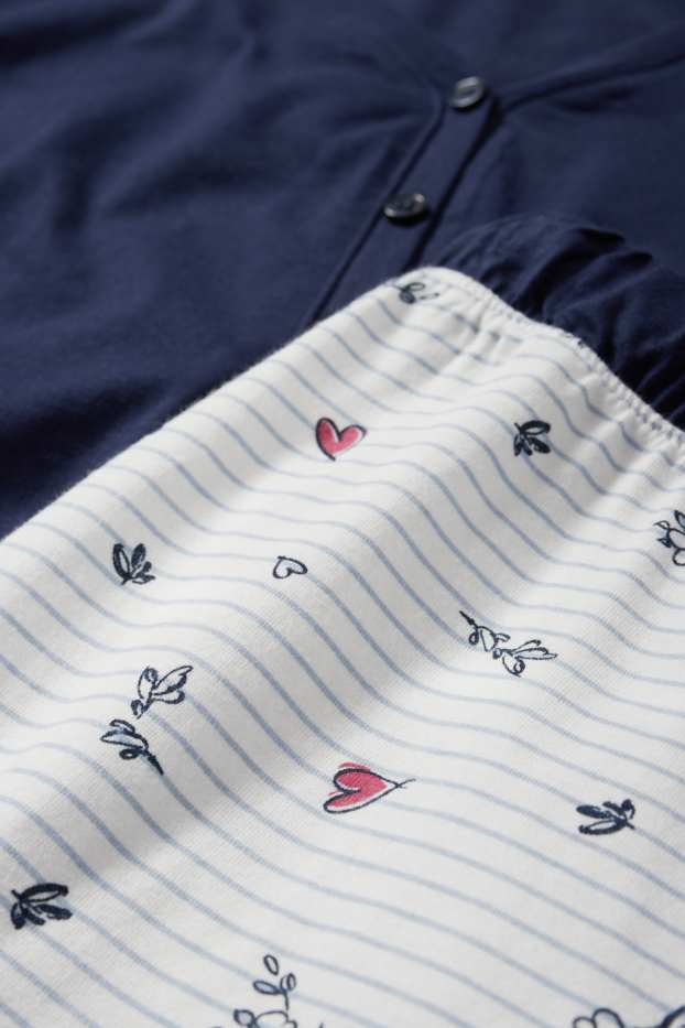 Damen - Pyjama - dunkelblau